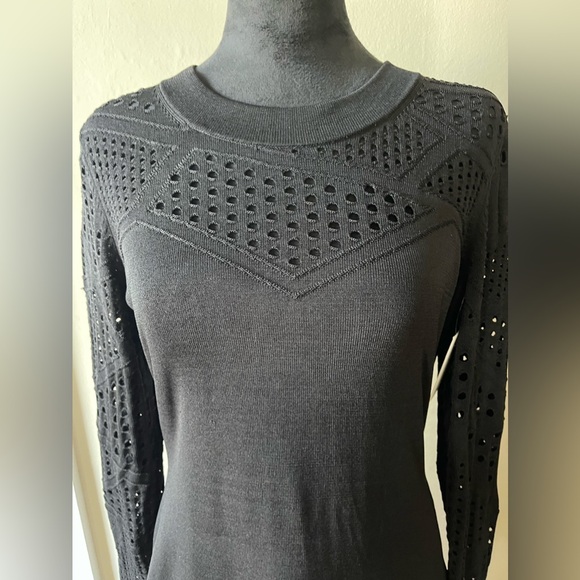 NWT Milly Fractured Pointelle dress, w/ back zip, 65% rayon, 35% nylon, Size Lg - Picture 9 of 11